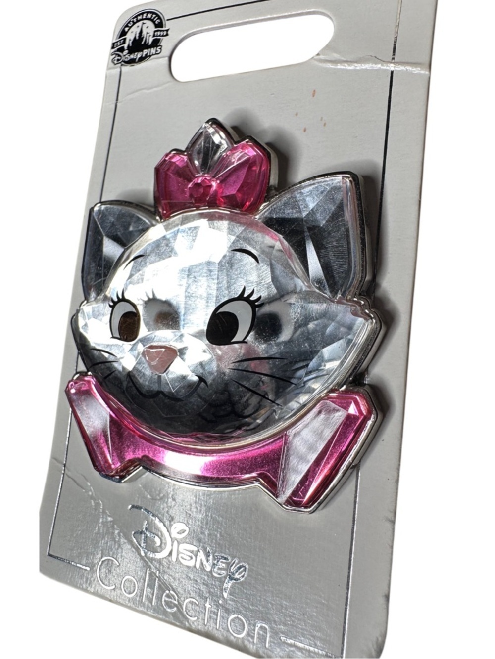 Disney Aristocats Marie Cat Pin in Pink and Silver - Picture 2 of 4